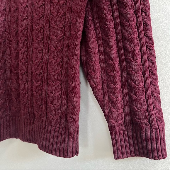 Eddie Bauer Men's Cableknit Fisherman Sweater Size Large Tall Crewneck Cabincore - Picture 4 of 6